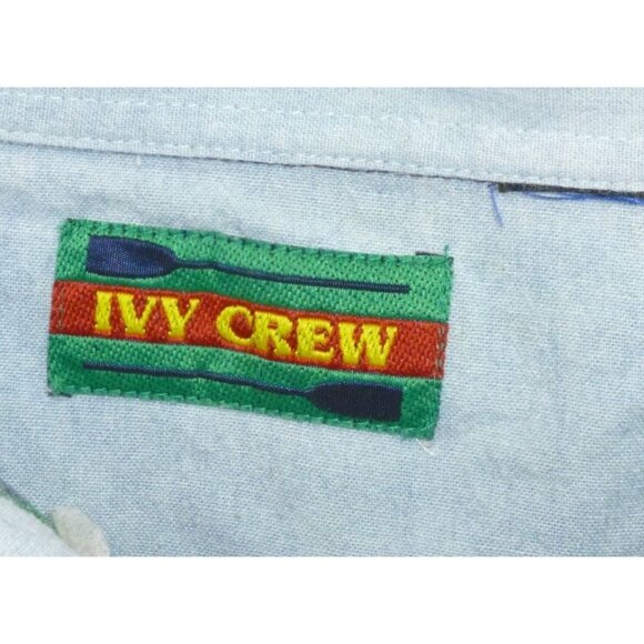 VTG Ivy Crew Men's Long Sleeve Button Down Red White Blue Shirt L Long Sleeve Co - Picture 4 of 8